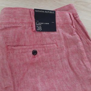 BANANA REPUBLIC mens linen chino shorts- 9", waist 38